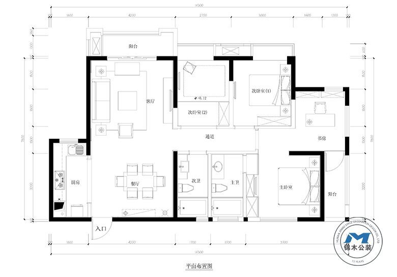 簡(jiǎn)約風(fēng)樣板房裝修設(shè)計(jì)效果B戶型平面圖